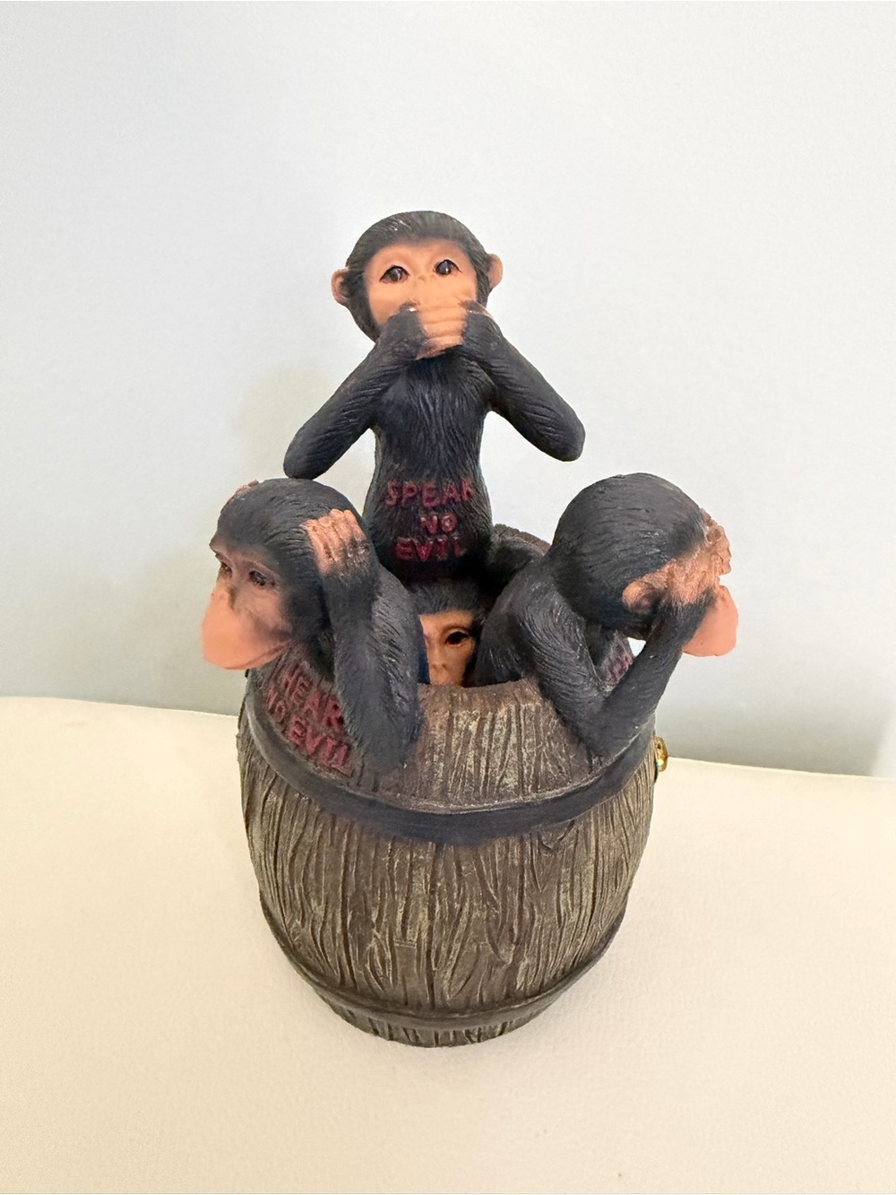 Three Wise Monkeys Bath Toy - Black and Brown